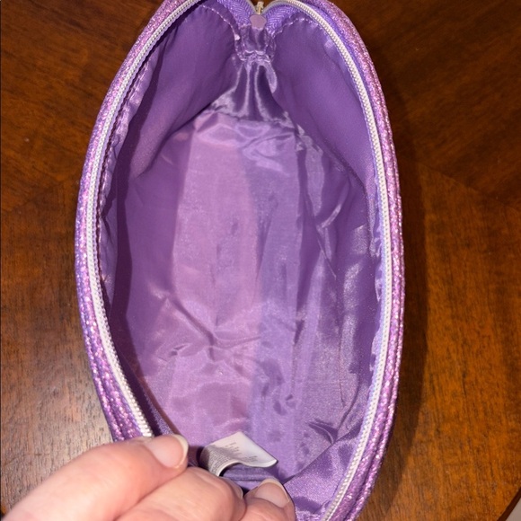 Coach make up bag fragrance bag, violet glitter/Silvertone lightweight NWOT - Picture 13 of 14